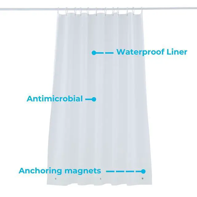Alt view image 2 of 6 - Clear 4G Shower Curtain Liner PEVA Waterproof Vinyl 72 x 72 Inch Standard Shower Liner - Dorm Room Essentials