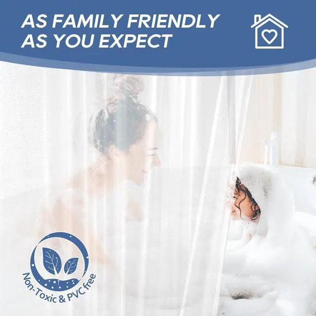 Alt view image 5 of 7 - Clear Shower Curtain Liner with Magnets, Clear Shower Liner, 72" W x 78" L Lightweight Shower Curtains for Bathroom