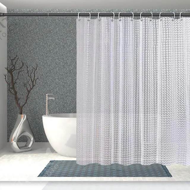 Main image of EVA Clear Shower Curtain Liner,3D Plastic 5G Shower Liners with 12 Rustproof Metal Grommets and Weighted Magnets, Waterproof Duty Shower Curtains for Shower Bathroom 72 x 72