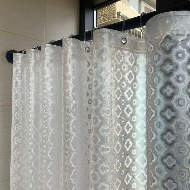 Main image of EVA 8G Bathroom Shower Curtain Liner, Heavy Duty Waterproof Shower Curtain Liner with Magnets Thick Plastic Shower Curtains 72x72 Inch, 12 Hooks