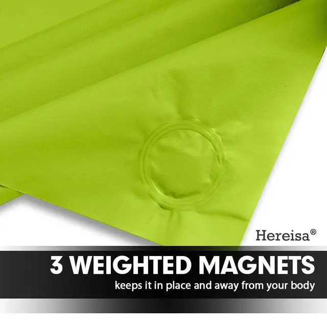 Alt view image 6 of 7 - PEVA Shower Curtain Lime Green 3G Lightweight, 72"x72" Bathroom Decor with 12 Reinforced Metal Grommets & 3 Magnets