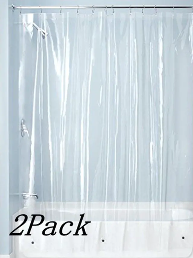 Main image of PEVA 4G Shower Curtain Liner (Pack of 2),Bathroom Liner,72 Inch by 72 Inch - Clear