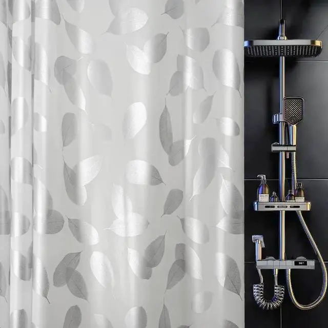 Main image of Silver Leaf Plastic Shower Curtain Liner, Waterproof, 70x72 in