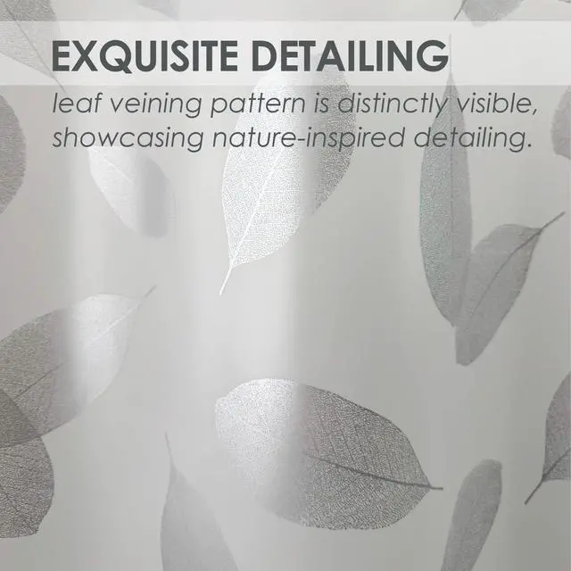 Alt view image 5 of 7 - Silver Leaf Plastic Shower Curtain Liner, Waterproof, 70x72 in