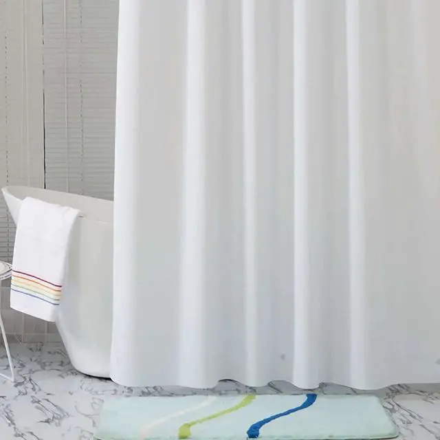 Alt view image 2 of 7 - White Extra Wide Shower Curtain Liner 72 x 84 inch Plastic Shower Liner Washable Inside Shower Curtain Liner PEVA Shower Curtains for Bathroom with Magnets and Rustproof Metal Grommet Holes