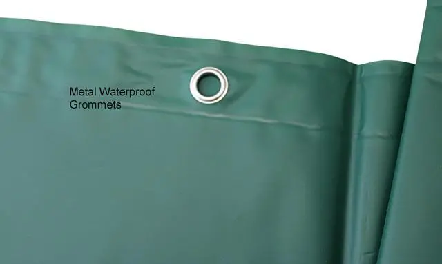 Alt view image 4 of 7 - Premium 6 Gauge EVA Shower Curtain Liner - PVC Free Magnetized Bottom Odorless with Rustproof Grommets (Hunter Green)