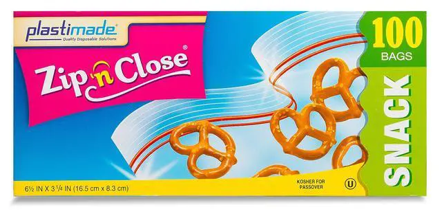 Alt view image 2 of 5 - Zip'n'Close Disposable Plastic Resealable Snack Bags, 100 Bags, Premium Seal, Great for Home, School, Office, Traveling, Snacks, Food Prep, Or Any Storage Needs (1 Packs)