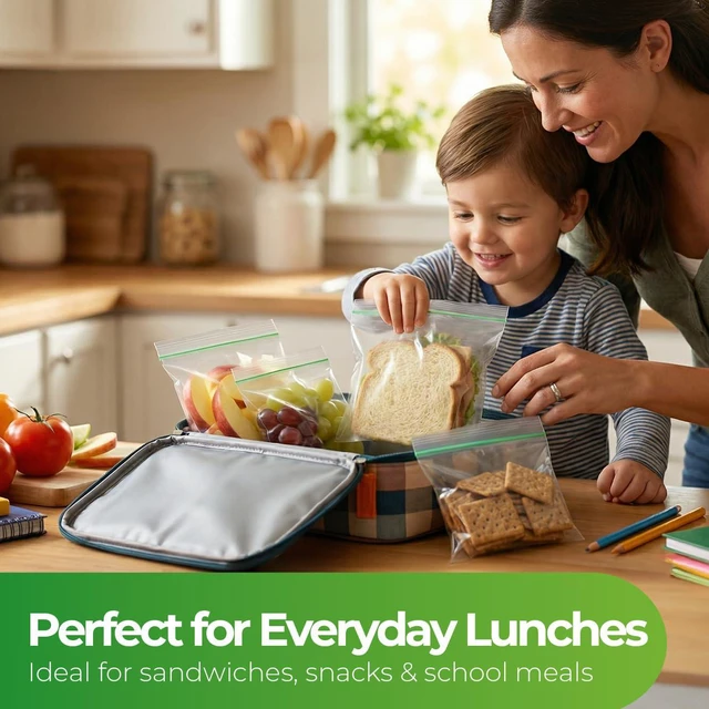 Alt view image 2 of 7 - Sandwich Bags - 150 pcs, Leak Proof Zipper Food Storage Bags