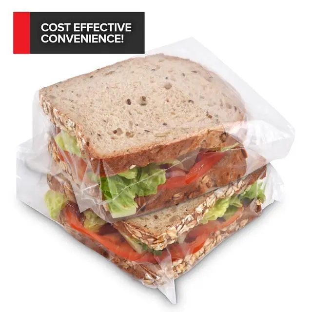 Alt view image 3 of 7 - 200 Count Clear Fold Top Sandwich Bags, Bulk Disposable Plastic Bags with Fold Over Closure for Restaurants, Caterers, and Home Food Storage