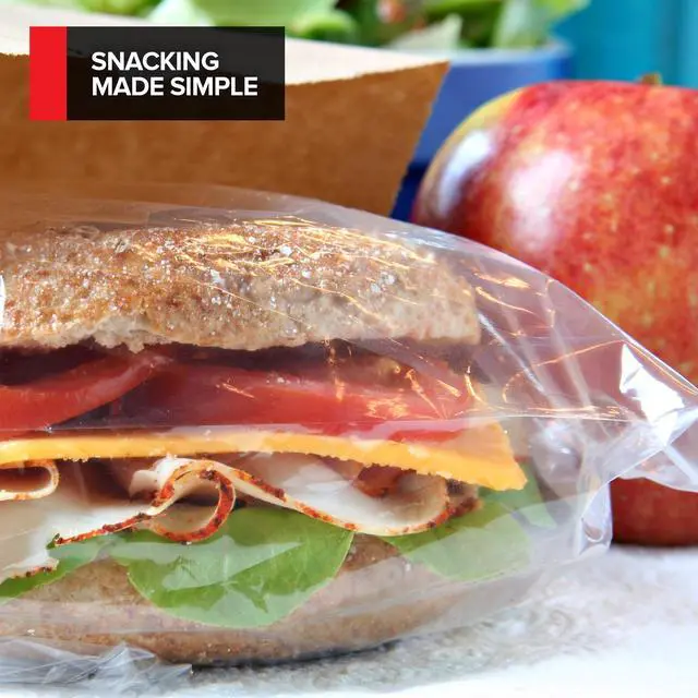 Alt view image 6 of 7 - 200 Count Clear Fold Top Sandwich Bags, Bulk Disposable Plastic Bags with Fold Over Closure for Restaurants, Caterers, and Home Food Storage