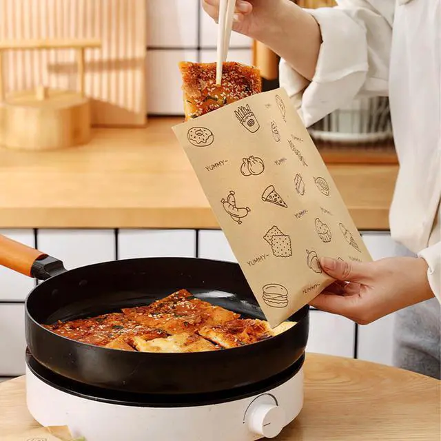 Alt view image 5 of 7 - 50Pack Paper Sandwich Bags, 7.8 x 8Paper Snack Bags Kraft Papers Stock Bag