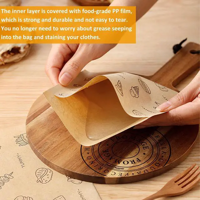 Alt view image 3 of 7 - 50Pack Paper Sandwich Bags, 7.8 x 8Paper Snack Bags Kraft Papers Stock Bag