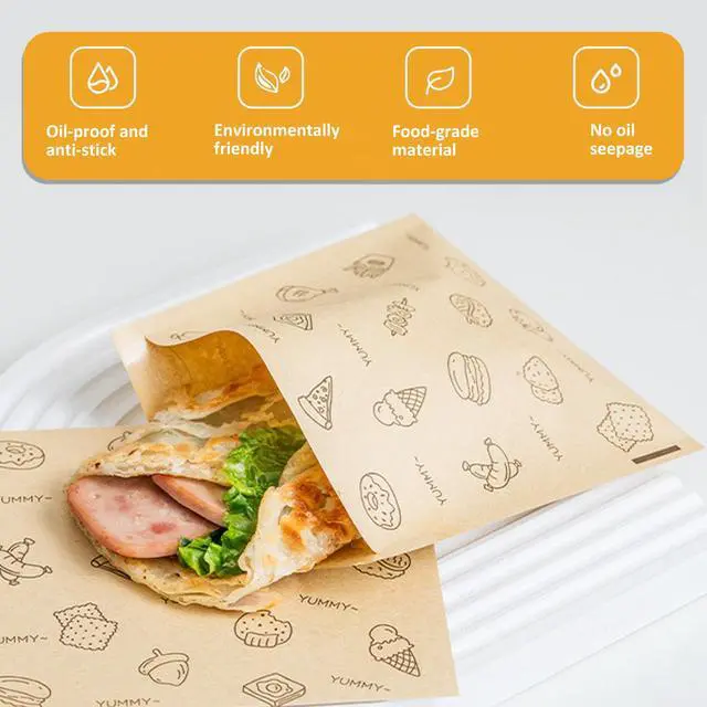 Alt view image 7 of 7 - 50Pack Paper Sandwich Bags, 7.8 x 8Paper Snack Bags Kraft Papers Stock Bag