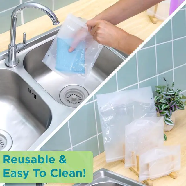 Alt view image 5 of 7 - Reusable Sandwich Bags Leak Proof Food Storage for Snacks & More 24 Bags, 7 Inch Width