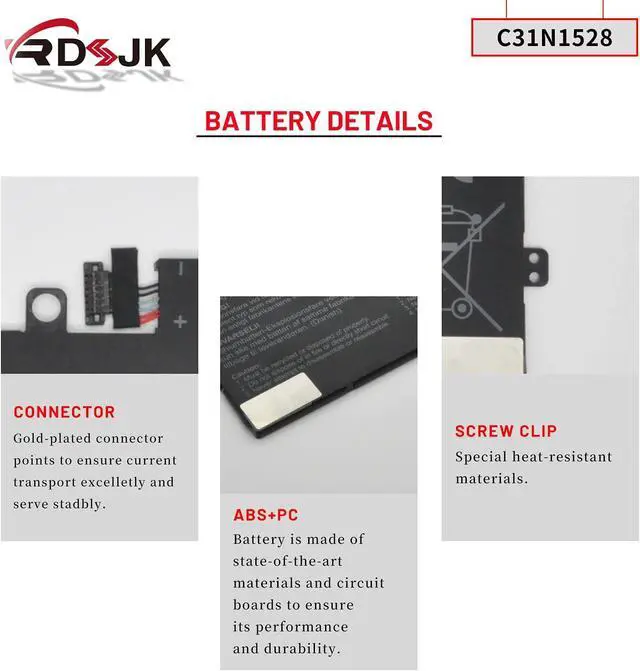 Alt view image 5 of 7 - C31N1528 Laptop Battery for Asus ZenBook Flip UX360 UX360C UX360CA UX360UA UX360CA-C4008T C4028T C4041T FC060T UBM1T UX360UA-1A 1B 1C Series 3ICP3/96/103 0B200-02080100 0B200-00730200 11.55V 54Wh