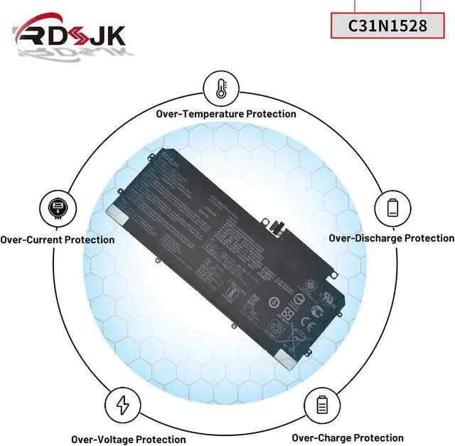 Alt view image 6 of 7 - C31N1528 Laptop Battery for Asus ZenBook Flip UX360 UX360C UX360CA UX360UA UX360CA-C4008T C4028T C4041T FC060T UBM1T UX360UA-1A 1B 1C Series 3ICP3/96/103 0B200-02080100 0B200-00730200 11.55V 54Wh