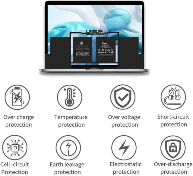 Alt view image 3 of 6 - A1707 Replacement Battery for MacBook Pro,A1820 Laptop Battery for MacBook Pro 15 inch A1707 (2016, 2017) 6680mAh 76.15Wh EMC 3072 3162