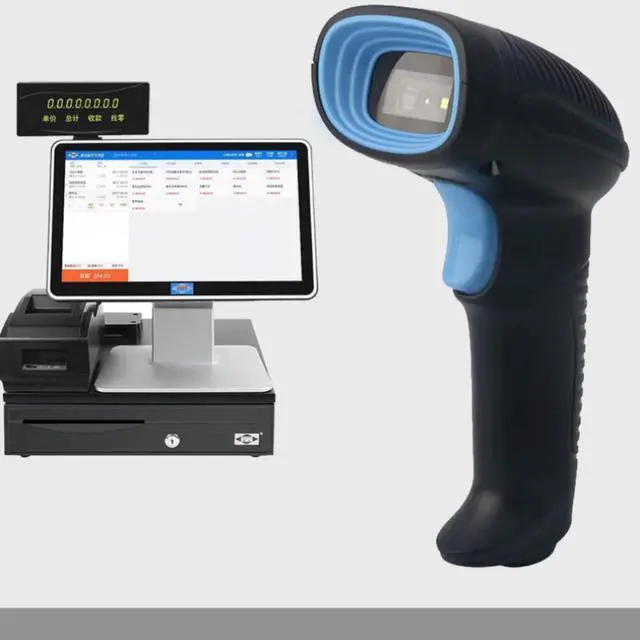 Alt view image 2 of 2 - Fashion Wireless Red Light Scanner Bar Code QR Scan Gun 2D Fast Recognition With Built In