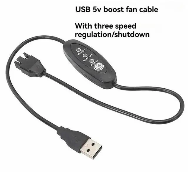 Alt view image 3 of 4 - USB 5V To 12V Boost Fan Cable Adjustable USB To 4 Pin Fan Cable 3 Gears Adjustable Speeds USB To 12V Chassis Fan Cable