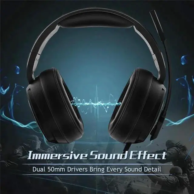 Alt view image 2 of 5 - Xiberia V20 Gaming Headphones USB 7.1 Headset for PC Game Computer Bass Stereo Earphones with Microphone LED Light