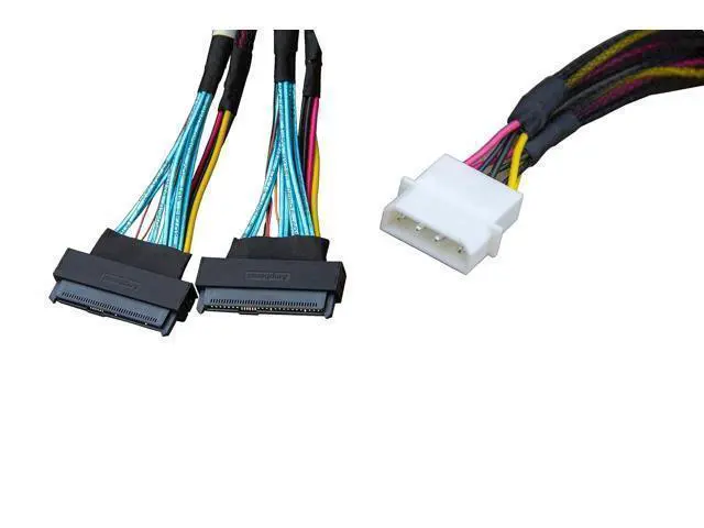 Alt view image 3 of 3 - Deuninker MCIO x8 to 2*U.2 NVMe Adapter,SFF-TA-1016 74Pin to 2*SFF-8639 68Pin Cable with Power,PCIe 4.0 Mini Cooledge IO Cable 80CM