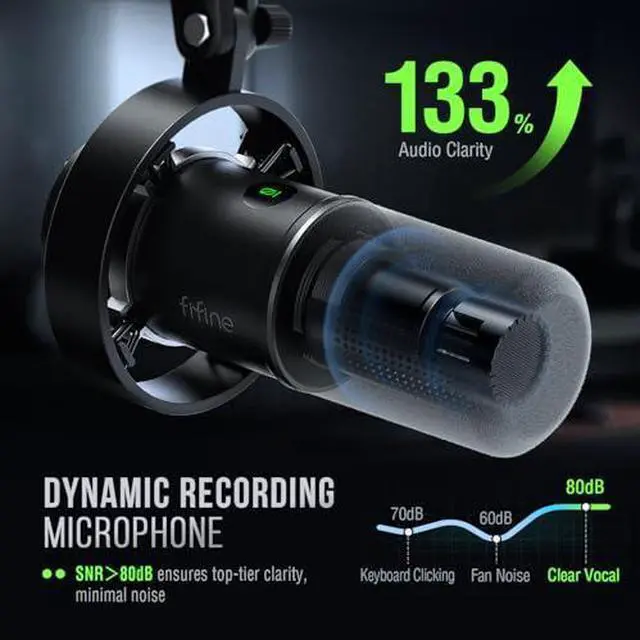 Alt view image 3 of 7 - Deuninker Over-Ear Wired Headset and XLR/USB Dynamic Microphone, Gaming Headset with 7.1 Surround Sound, Detachable Microphone, Studio Metal Mic with Mute, Headphone Jack for Vocal Recording (H9+K688)