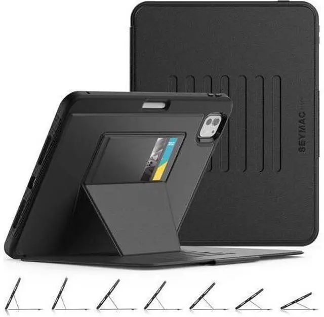 Main image of Deuninker Case for iPad Pro 11 inch (M4) 2024, Auto Sleep/Wake Case with Magnetic Multi-Angles Stand, Card Slot, Black