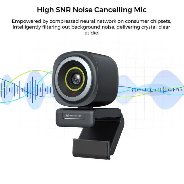 Alt view image 3 of 5 - NearStream 2K Webcam for PC, Full HD 1080P Webcam with Noise-Canceling Mic, Auto Focus,Software Control, Adjustable FOV, Plug&Play, Compact Web Camera for Desktop Computer for Zoom/Skype/Teams (V02AF)