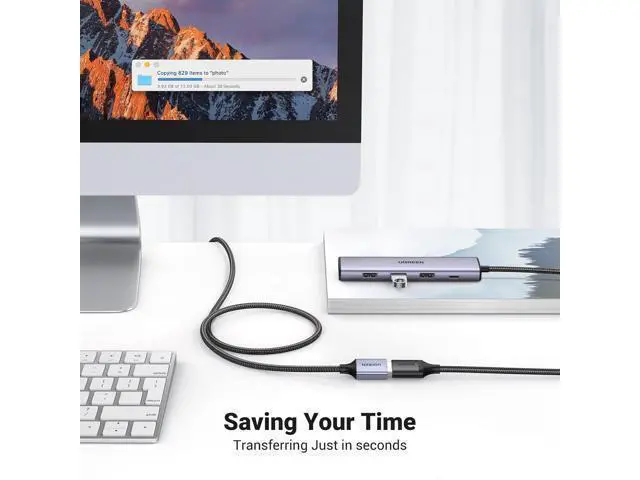 Alt view image 7 of 7 - UGREEN 2 Pack USB Extension Cable, (10 FT+ 10 FT) USB Extender USB 3.0 Extension Cable Nylon Braided Compatible with Webcam, Camera, Phone, Mouse, Keyboard, Printer, Hard Drive, Hub