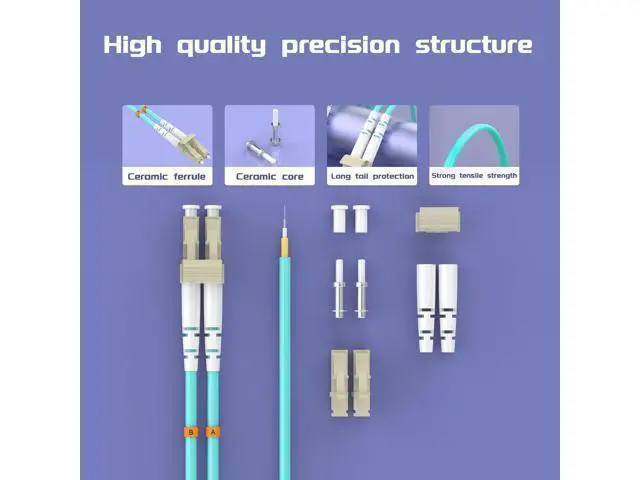 Alt view image 4 of 7 - Deuninker OM3 Fiber Patch Cable 30Meter/100ft, LC/UPC-FC/UPC Fiber Optic Cable Cord LSZH 10GB Multimode Duplex Jumper 50/125?m