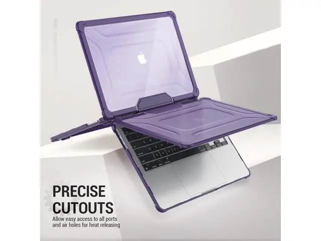 Alt view image 6 of 7 - Deuninker Case for MacBook Air 15 inch 2025-2023 Release A3241 A3114/A2941 M4-M2 Chip, Shock-Absorbing Protection with Folding Stand &Mouse Pad/Bag Case for MacBook Air 15'' (Purple)