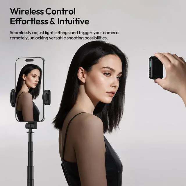Alt view image 3 of 6 - Deuninker M02 MagSafe Selfie Light Portable Mini Magnetic Phone Flash Light with Bluetooth for iPhone 7W Rechargeable Photography Vlog Fill Light for Content Creators Video Tiktok Night Photos