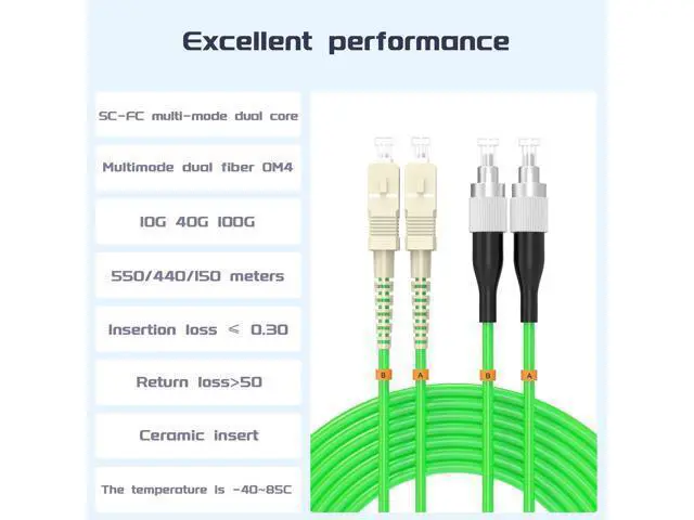 Alt view image 2 of 7 - Deuninker om5 sc to fc Fiber Patch Cable 10Meters/32ft 40Gb/100GB/giga-bit multimode Duplex Jumper UPC MMF 50/125?m LSZH Fiber Optic Cord