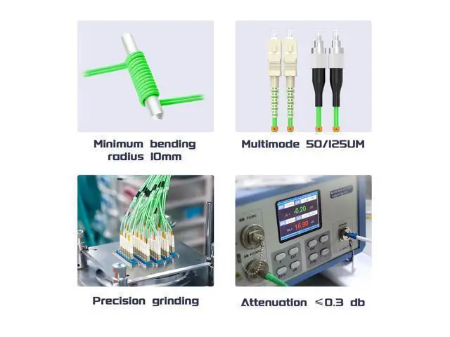 Alt view image 5 of 7 - Deuninker om5 sc to fc Fiber Patch Cable 10Meters/32ft 40Gb/100GB/giga-bit multimode Duplex Jumper UPC MMF 50/125?m LSZH Fiber Optic Cord