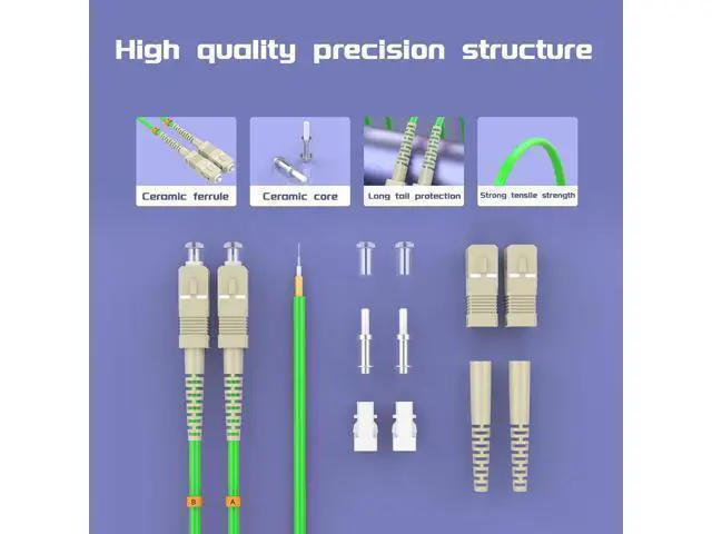 Alt view image 4 of 7 - Deuninker om5 sc to fc Fiber Patch Cable 10Meters/32ft 40Gb/100GB/giga-bit multimode Duplex Jumper UPC MMF 50/125?m LSZH Fiber Optic Cord