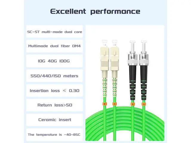 Alt view image 2 of 7 - Deuninker om5 SC to ST Fiber Patch Cable,10Meters/32ft 10GB/40GB/100GB giga-bit Multimode Duplex Jumper 50/125?m LSZH Fiber Optic Cord