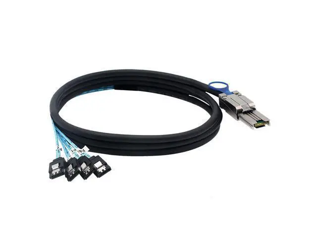 Alt view image 2 of 5 - Deuninker Mini SAS HD SFF-8088 26P to 4X SATA 7P Female Cable 6Gbps High Speed Server Hard Drive Connection Cable, 28AWG, 10 Ohm (3M)