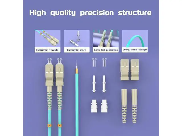 Alt view image 4 of 7 - Deuninker SC/UPC to FC/UPC Fiber Patch Cable OM3 25Meter/82ft 10GB/giga-bit Multimode Duplex Jumper 50/125?m LSZH Fiber Optic Cord