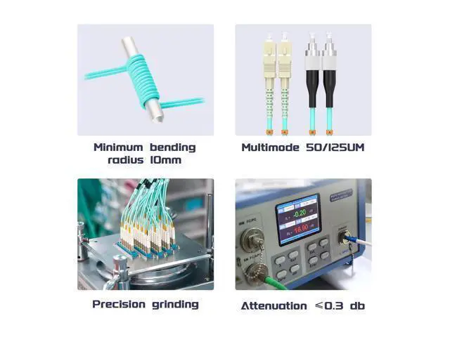 Alt view image 5 of 7 - Deuninker SC/UPC to FC/UPC Fiber Patch Cable OM3 25Meter/82ft 10GB/giga-bit Multimode Duplex Jumper 50/125?m LSZH Fiber Optic Cord