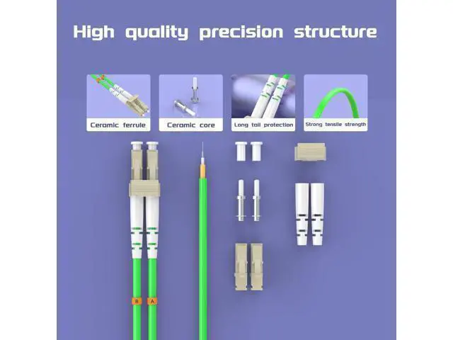 Alt view image 4 of 7 - Deuninker Fiber Patch Cable lc to st UPC om5 40Gb/100GB/giga-bit multimode Duplex Jumper MMF 50/125?m LSZH Fiber Optic Cord,8Meters/26.2ft
