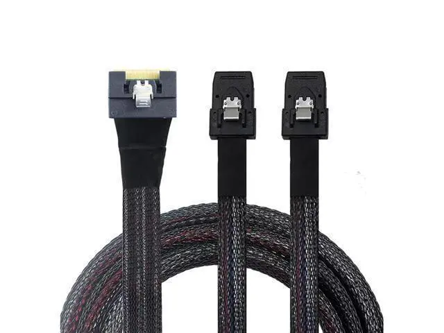 Alt view image 2 of 6 - Deuninker SlimSAS SFF-8654 8i 4.0 to Dual SAS 8087 Cable 32AWG 24G High-Speed Server Internal Cable with Anti-Misdirection Design (0.5M)