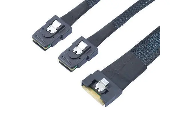 Alt view image 3 of 6 - Deuninker SlimSAS SFF-8654 8i 4.0 to Dual SAS 8087 Cable 32AWG 24G High-Speed Server Internal Cable with Anti-Misdirection Design (0.5M)