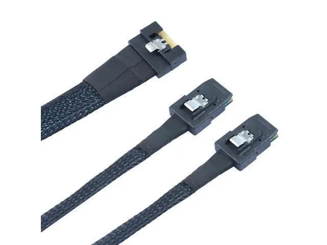 Alt view image 4 of 6 - Deuninker SlimSAS SFF-8654 8i 4.0 to Dual SAS 8087 Cable 32AWG 24G High-Speed Server Internal Cable with Anti-Misdirection Design (0.5M)