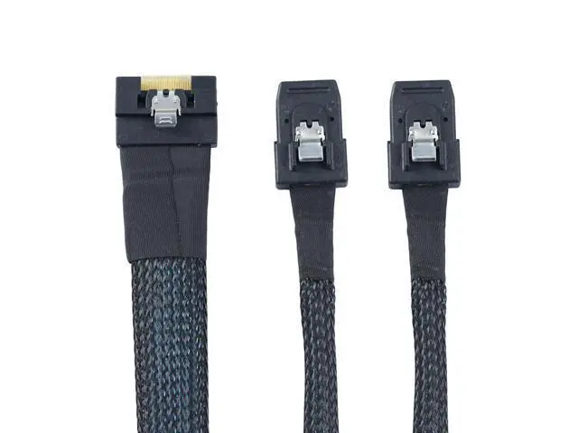 Alt view image 6 of 6 - Deuninker SlimSAS SFF-8654 8i 4.0 to Dual SAS 8087 Cable 32AWG 24G High-Speed Server Internal Cable with Anti-Misdirection Design (0.5M)