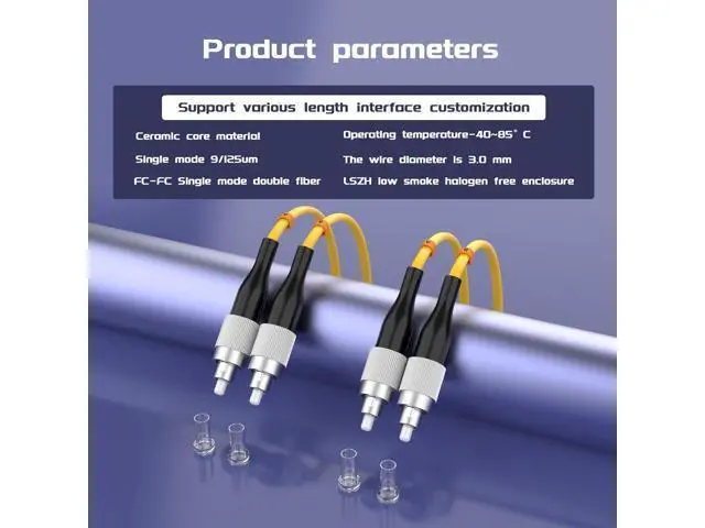 Alt view image 5 of 6 - Deuninker 75Meters 246ft FC/UPC-FC/UPC Single-Mode Fiber Optic Cable FC to FC OS2 Jumper Optical Patch Cord Duplex 9/125um Yellow FC-FC