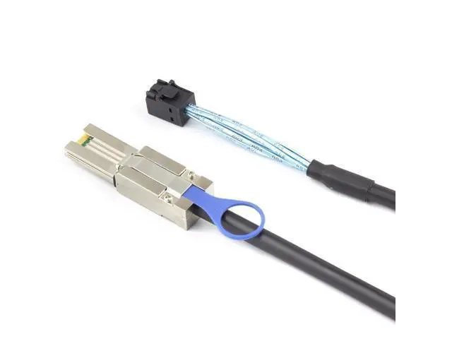 Alt view image 2 of 4 - Deuninker Mini SAS HD SFF-8088 to SFF-8643 Internal External Server Cable \u2013 6Gbps High Speed 28AWG Data Cable, Black Flat Connector (3m)