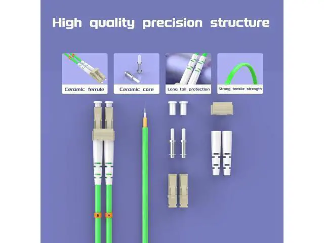 Alt view image 4 of 7 - Deuninker lc to fc Fiber Patch Cable om3 10GB/giga-bit Multimode Duplex Jumper MMF 50/125?m LSZH Fiber Optic Cord,8Meters/26.2ft,Green