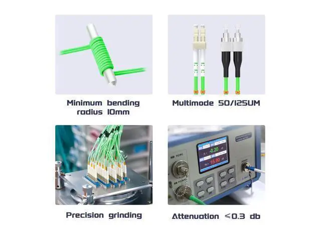 Alt view image 5 of 7 - Deuninker lc to fc Fiber Patch Cable om3 10GB/giga-bit Multimode Duplex Jumper MMF 50/125?m LSZH Fiber Optic Cord,8Meters/26.2ft,Green