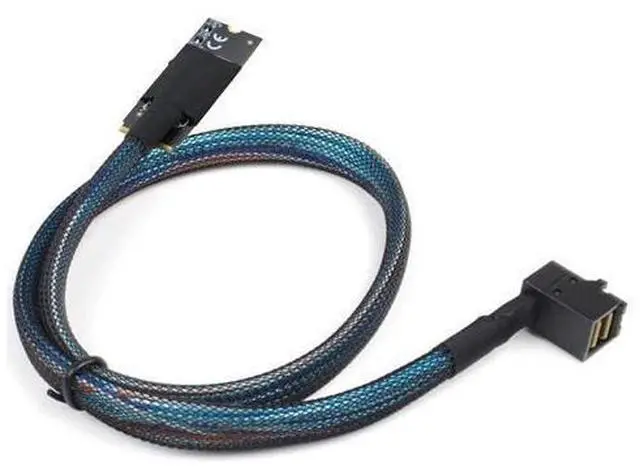 Main image of Deuninker Compatible with M.2 (M-Key) to SFF-8643 SAS HD 90-Degree Cable, 12G High-Speed Server Harness, 30AWG Copper, Plug & Play (0.5M/19.68in)