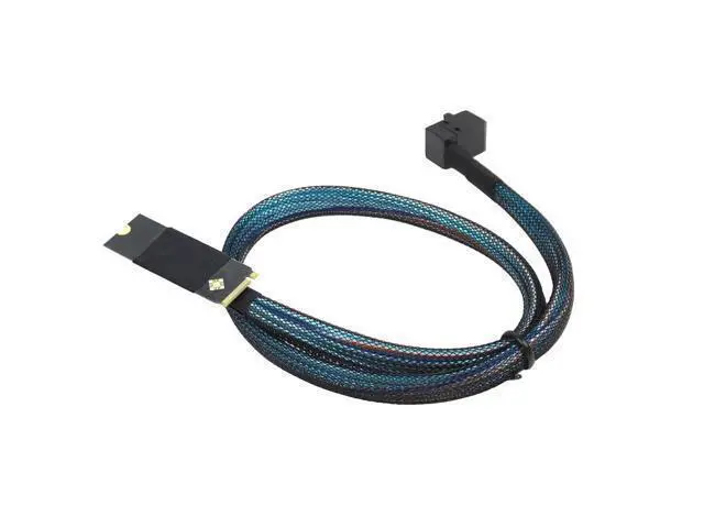 Alt view image 2 of 6 - Deuninker Compatible with M.2 (M-Key) to SFF-8643 SAS HD 90-Degree Cable, 12G High-Speed Server Harness, 30AWG Copper, Plug & Play (0.5M/19.68in)